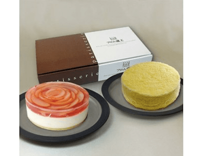 桃のレアチーズケーキとドゥーブルフロマージュセット